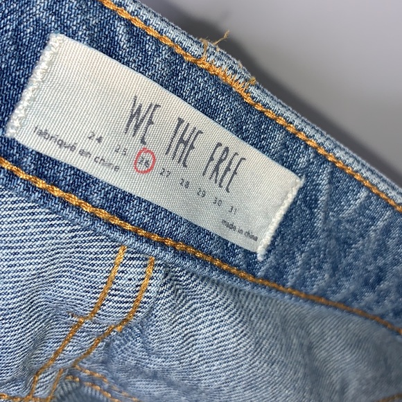 FREE PEOPLE Patch Contrast Denim Short Mini Skirt - Picture 13 of 15